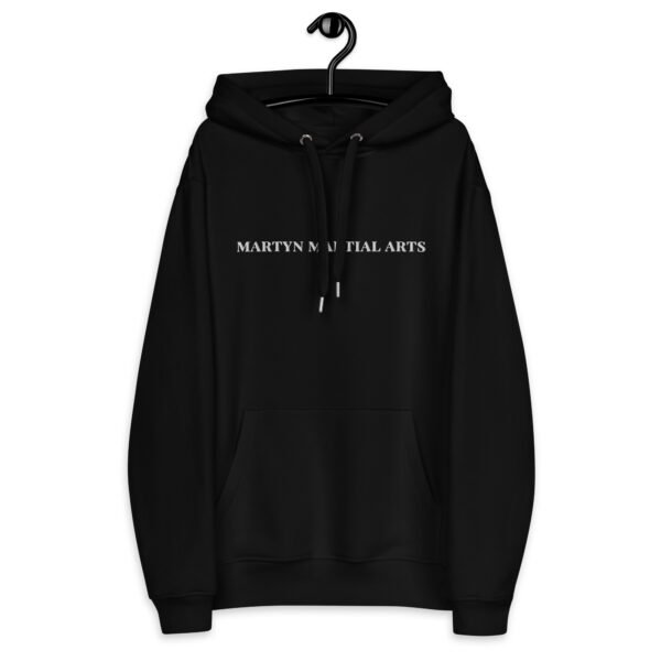 WHITE EMBROIDERED TEXT MARTYN MARTIAL ARTS HOODIE